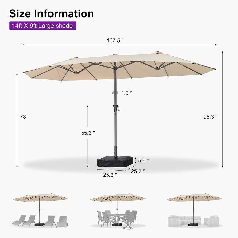 15ft Large Outdoor Patio Umbrella