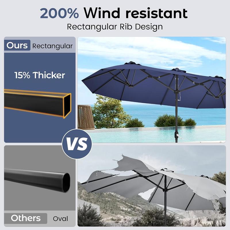 15ft Large Outdoor Patio Umbrella