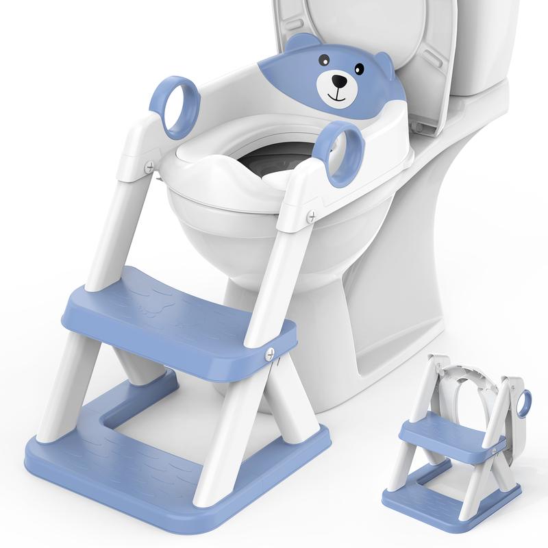 Kids Potty Training Ladder with Toilet Seat, Non-Slip Steps & Handles