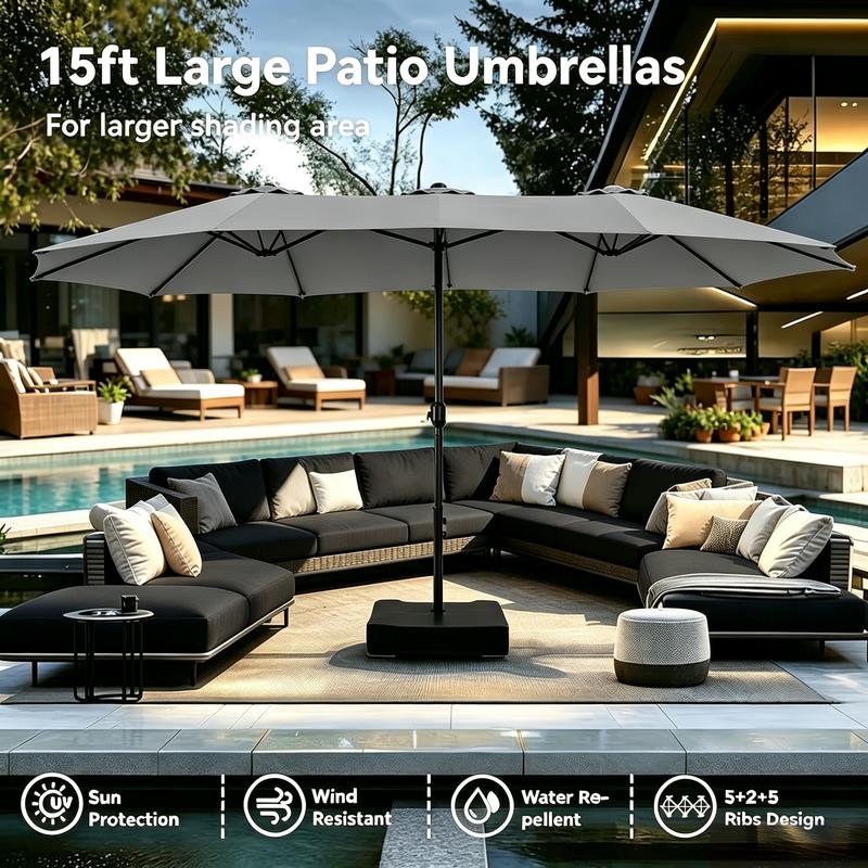 15ft Large Outdoor Patio Umbrella